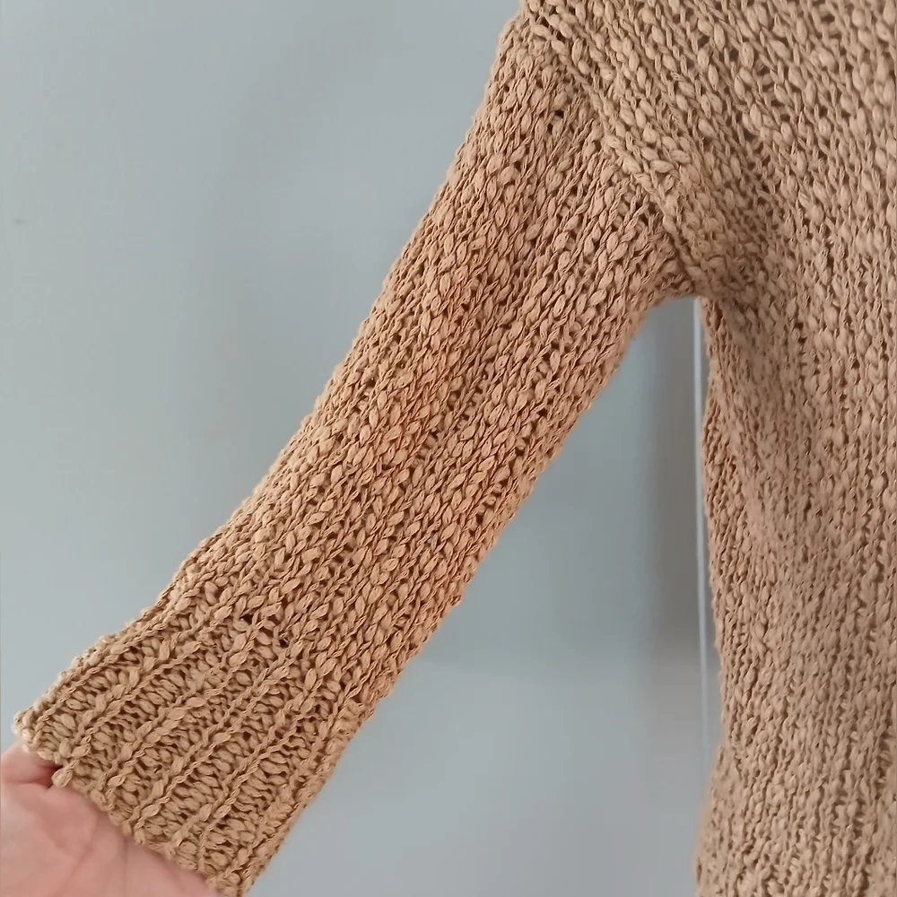 Zara Knit Button Front Tan Cardigan Sweater - Picture 7 of 9
